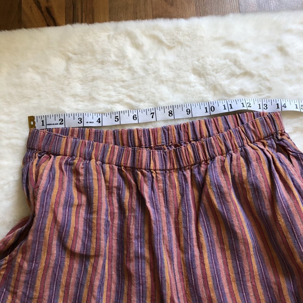 Flax striped shorts 100% linen size small - Picture 6 of 9